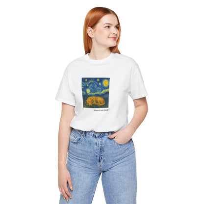 DOGART Unisex Jersey Dog T-Shirt - VAN GOGH - Iconic Painting Reimagined with Dogs