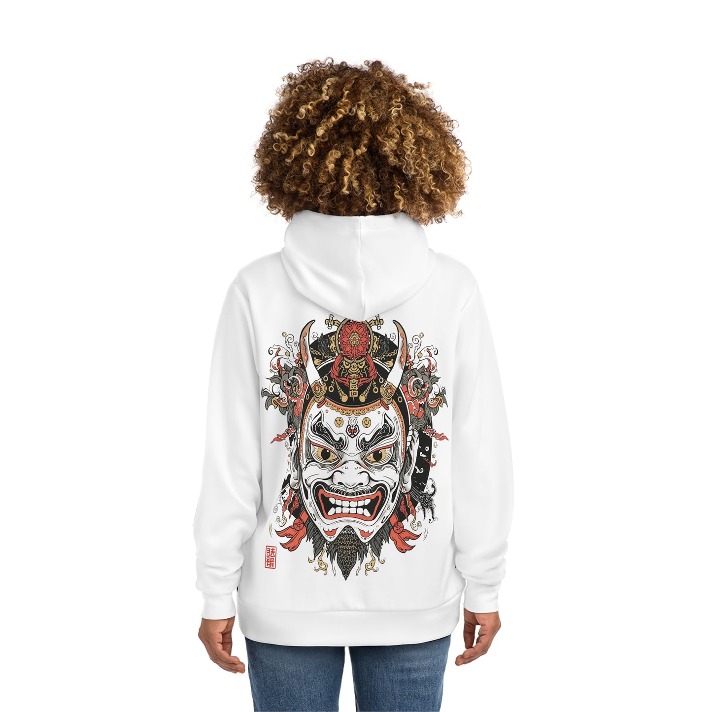 Bold Oni Mask Hoodie - Japanese Irezumi Tattoo Art Streetwear
