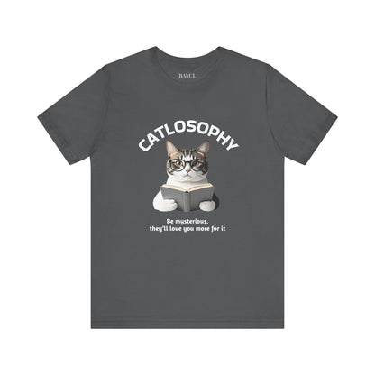 Catlosophy Unisex Jersey Short Sleeve Tee –  "Be mysterious" Design
