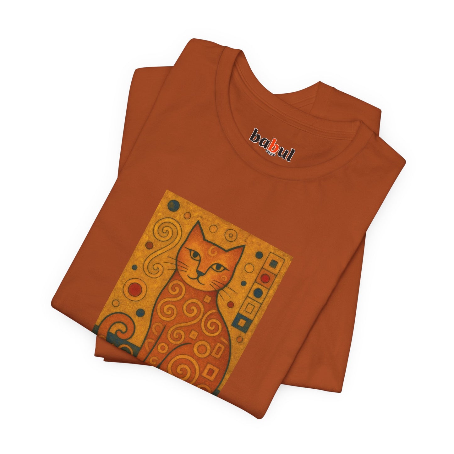 CATART Unisex Jersey Cat T-Shirt - KLIMT - Iconic Painting Reimagined with Cats