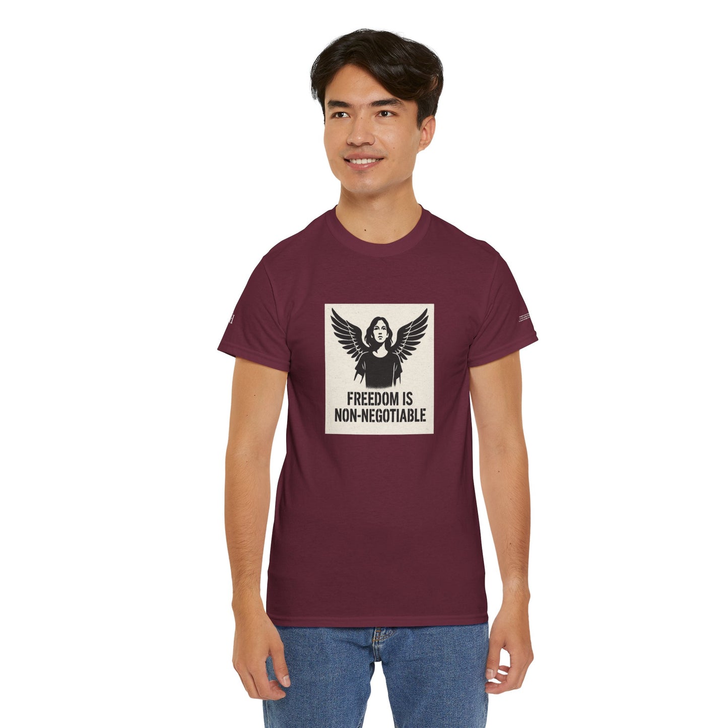 Rebel Graphic Tee - Unisex Heavy Cotton T-Shirt for the Wild at Heart. Rebel Tees, Born to Be Worn - FREEDOM IS NON-NEGOTIABLE