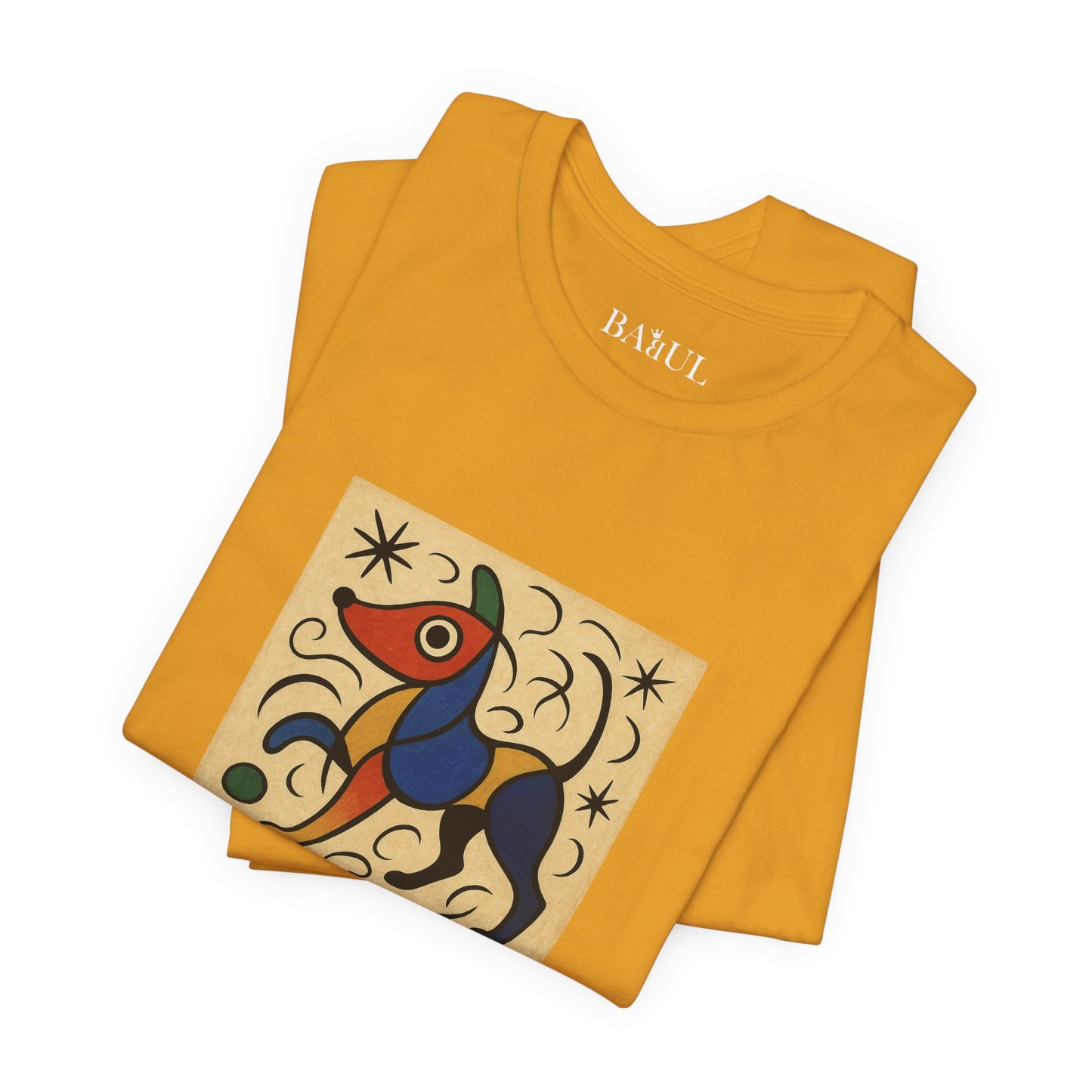 DOGART Unisex Jersey Dog T-Shirt - MIRO - Iconic Painting Reimagined with Dogs