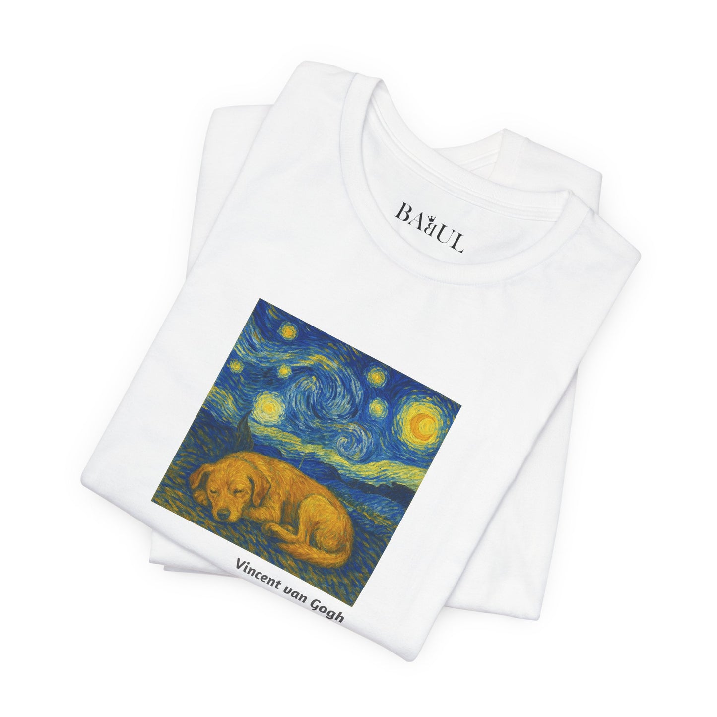 DOGART Unisex Jersey Dog T-Shirt - VAN GOGH - Iconic Painting Reimagined with Dogs