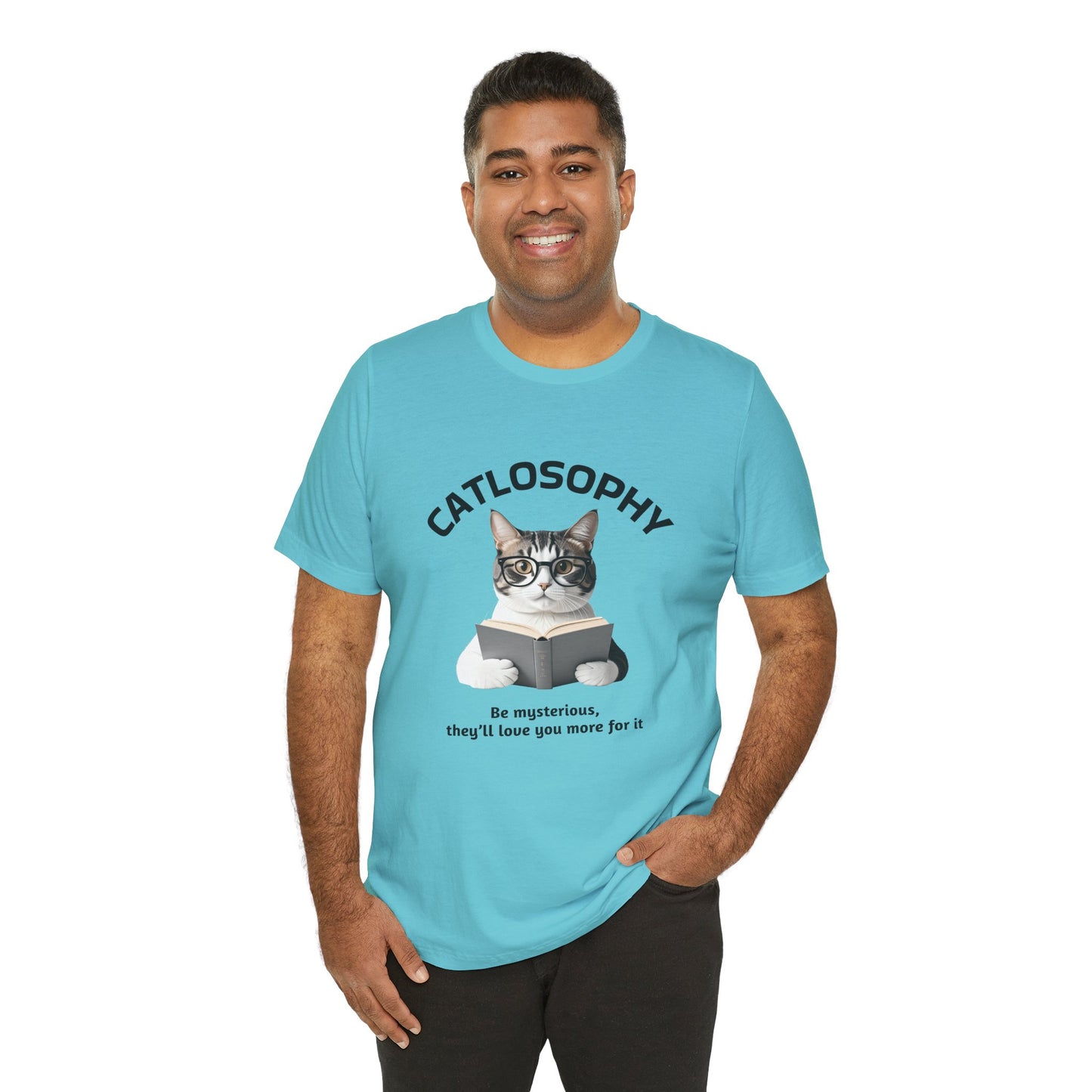 Catlosophy Unisex Jersey Short Sleeve Tee –  "Be mysterious" Design