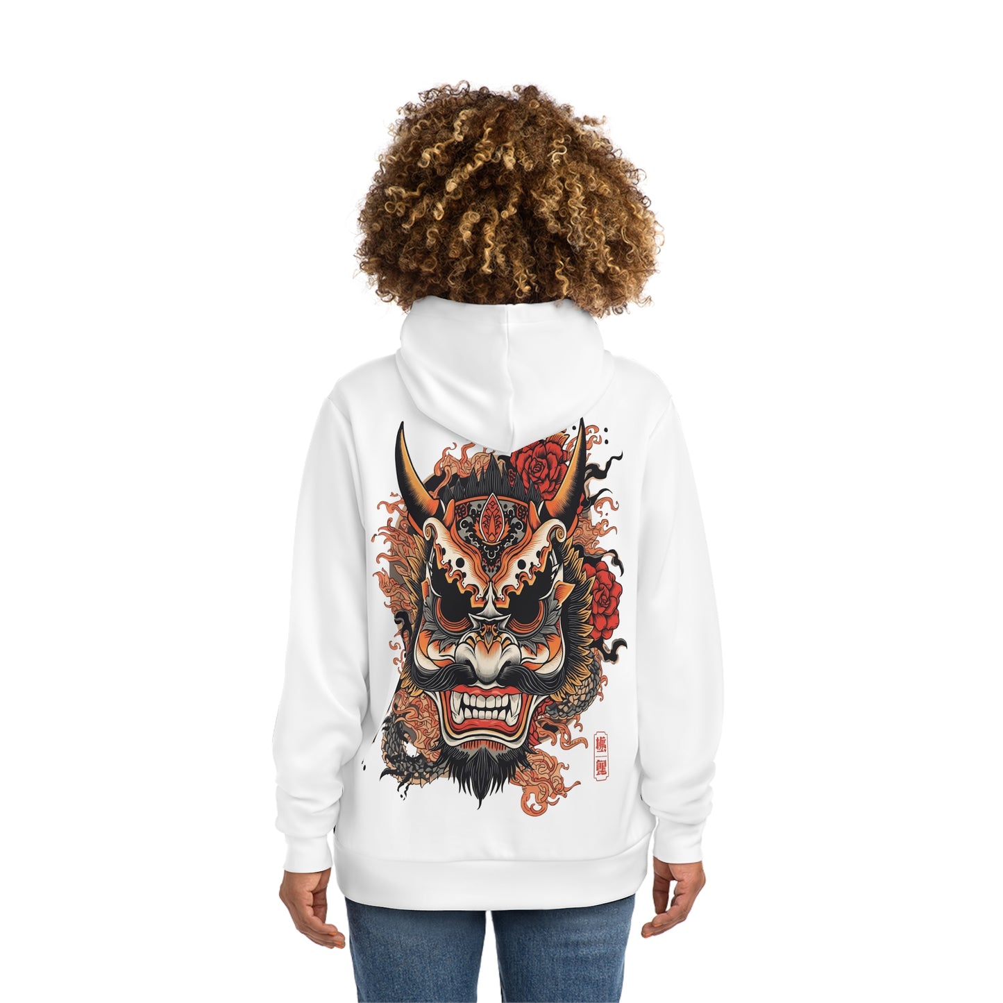 Bold Oni Mask Hoodie - Japanese Irezumi Tattoo Art Streetwear