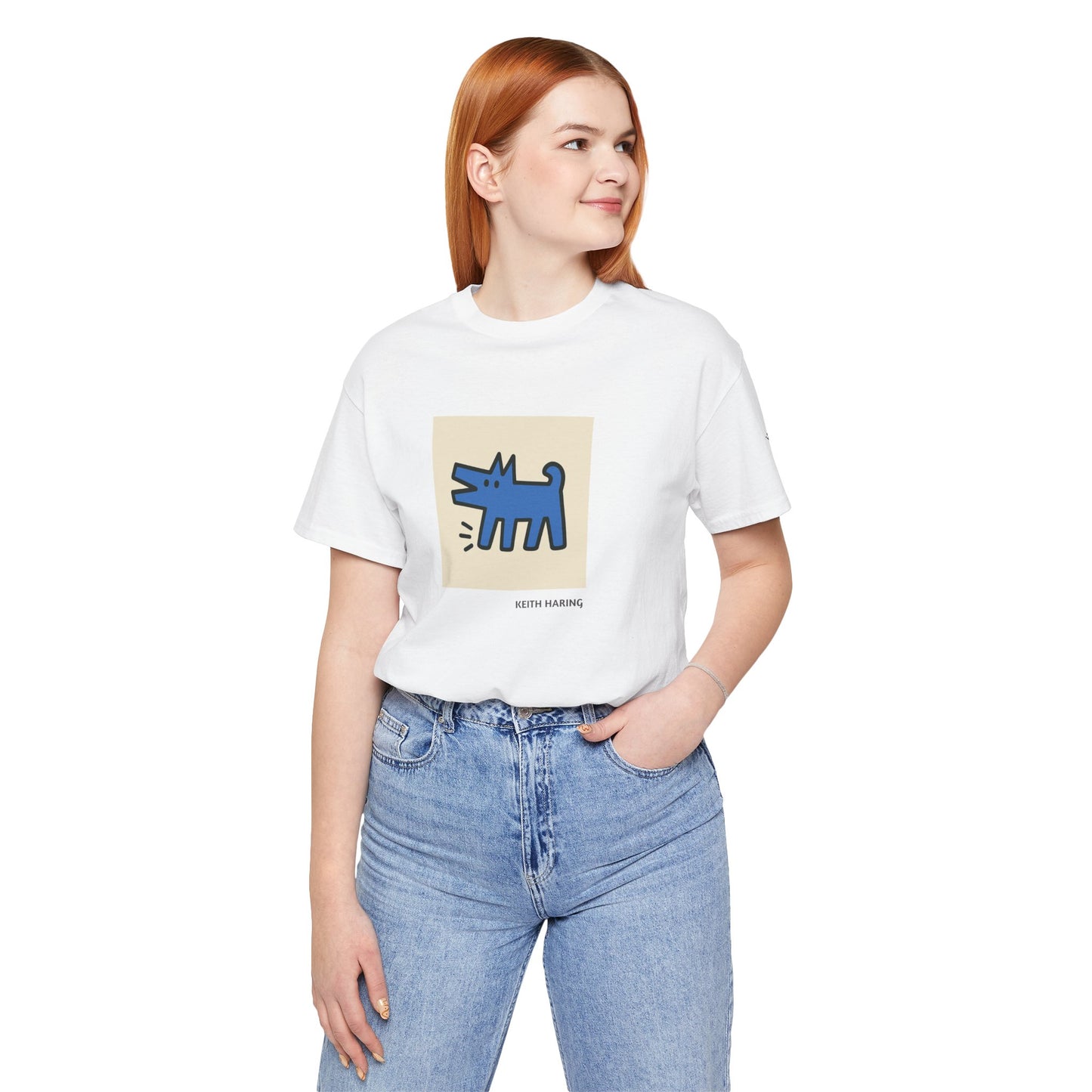 DOGART Unisex Jersey Dog T-Shirt - KEITH HARING - Iconic Painting Reimagined with Dogs