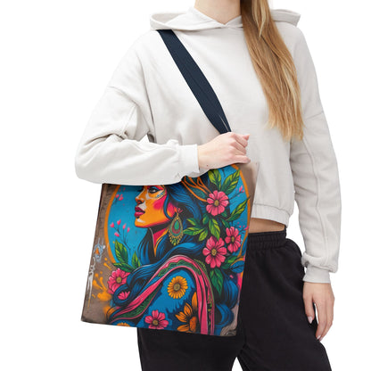 Artistic Surge - Eco-Friendly Canvas Tote Bag - FLOWERING WOMAN