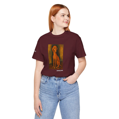 DOGART Unisex Jersey DOG T-Shirt - MODIGLIANI - Iconic Painting Reimagined with Dogs