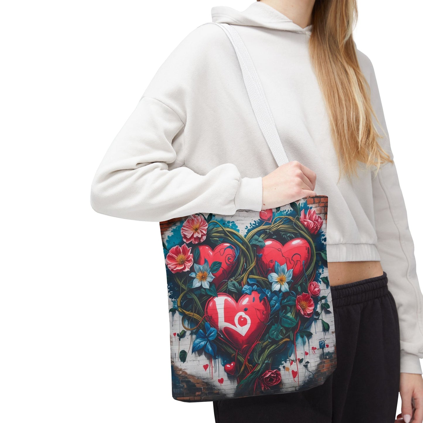 Artistic Surge - Eco-Friendly Canvas Tote Bag - HEARTS OF LOVE