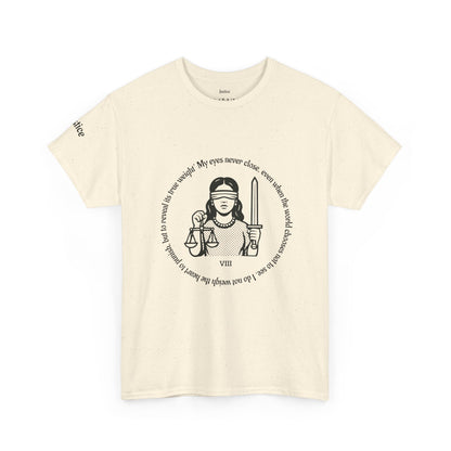 Justice - ArcanaPop T-Shirt – Where Tarot Magic Meets Pop Art