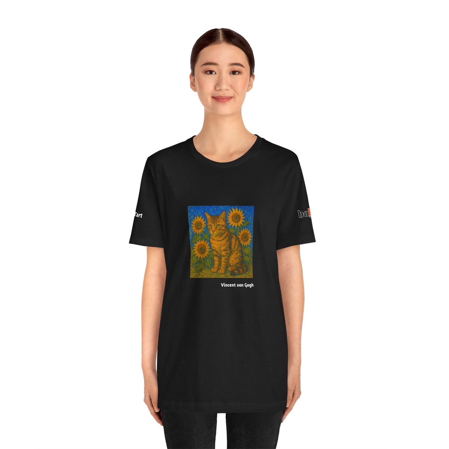 CATART Unisex Jersey Cat T-Shirt - Vincent van Gogh - Iconic Painting Reimagined with Cats
