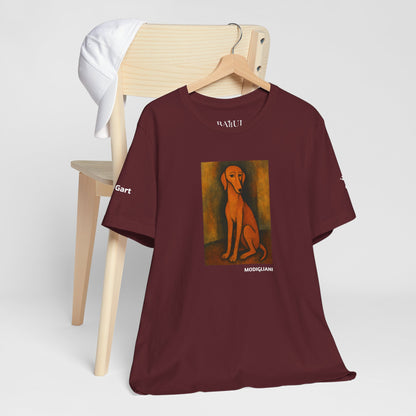 DOGART Unisex Jersey DOG T-Shirt - MODIGLIANI - Iconic Painting Reimagined with Dogs