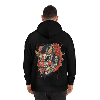 Bold Oni Mask Hoodie - Japanese Irezumi Tattoo Art Streetwear
