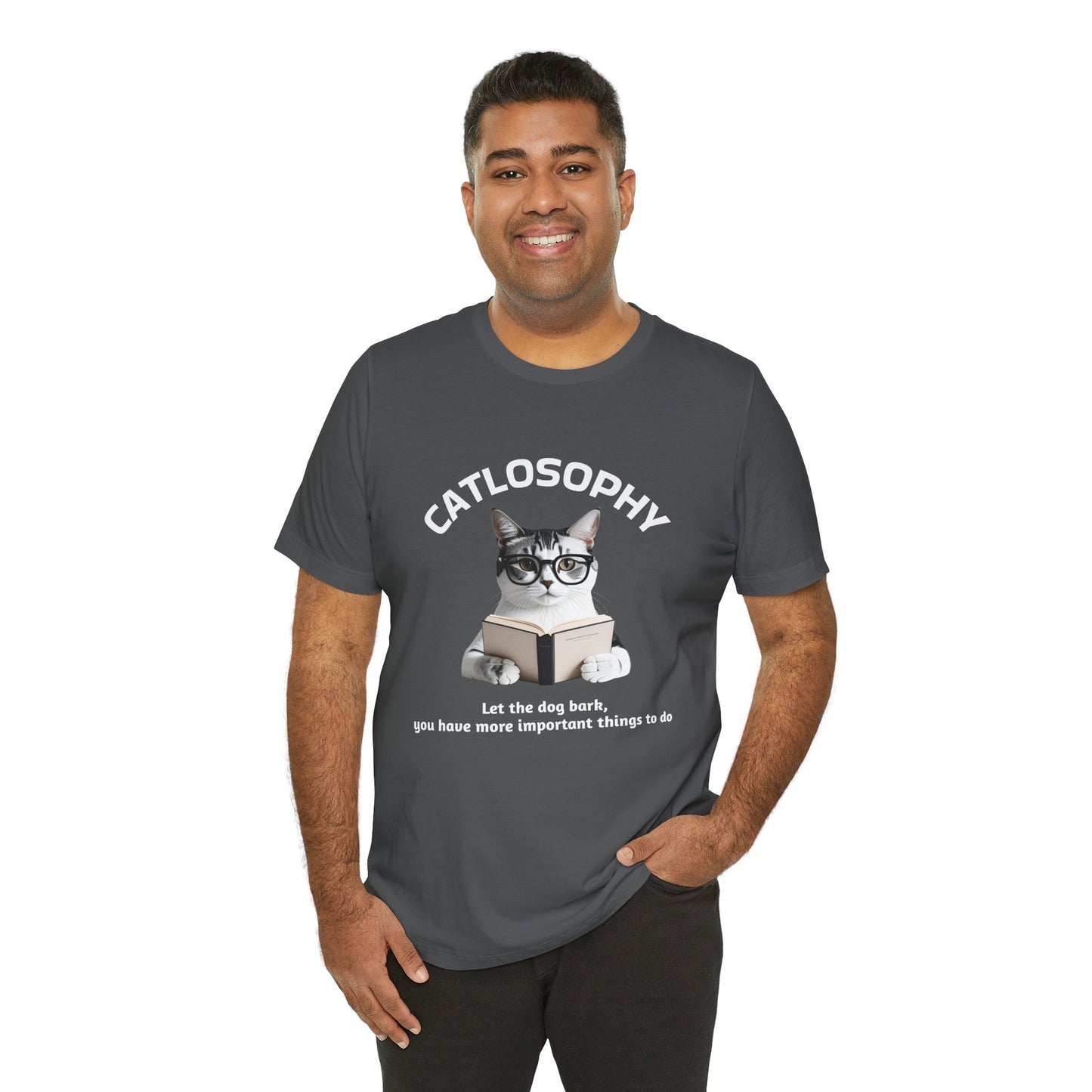 Catlosophy Unisex Jersey Short Sleeve Tee –  "Let the dog bark" Design