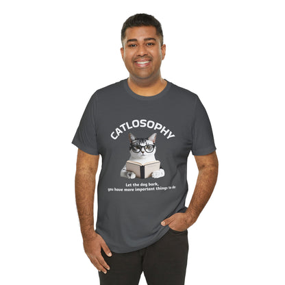 Catlosophy Unisex Jersey Short Sleeve Tee –  "Let the dog bark" Design