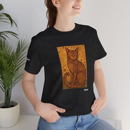 CATART Unisex Jersey Cat T-Shirt - KLIMT - Iconic Painting Reimagined with Cats