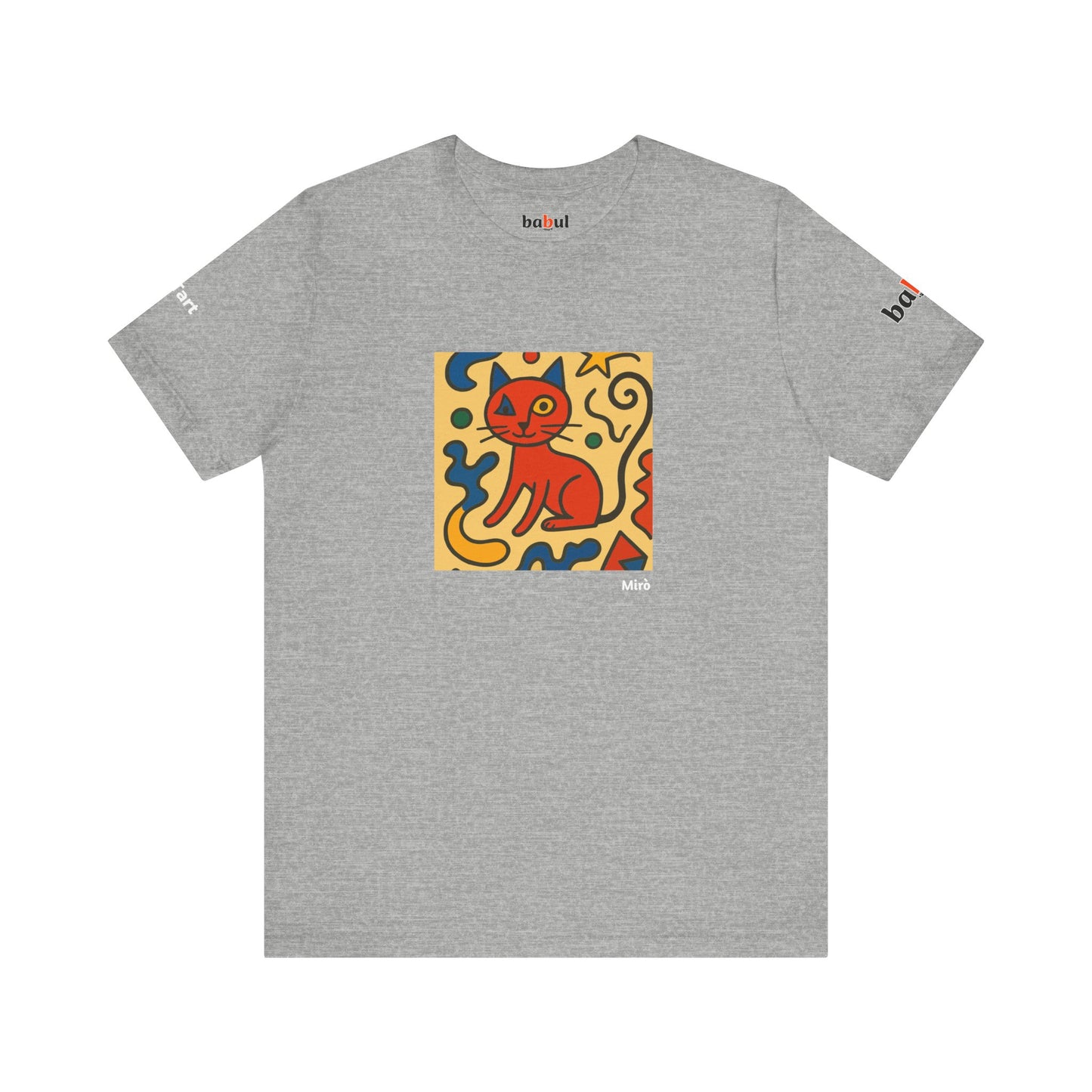 CATART Unisex Jersey Cat T-Shirt - MIRO - Iconic Painting Reimagined with Cats