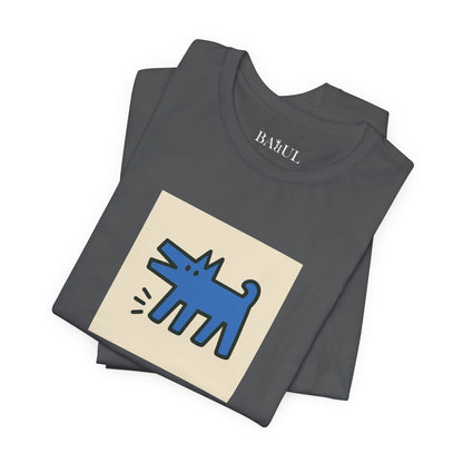 DOGART Unisex Jersey Dog T-Shirt - KEITH HARING - Iconic Painting Reimagined with Dogs