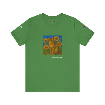 CATART Unisex Jersey Cat T-Shirt - Vincent van Gogh - Iconic Painting Reimagined with Cats