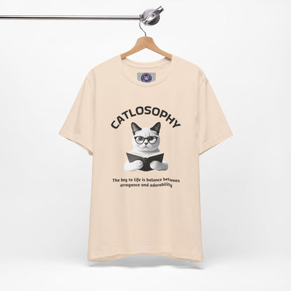 Catlosophy Unisex Jersey Short Sleeve Tee –  "The Key to Life" Design
