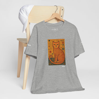 CATART Unisex Jersey Cat T-Shirt - KLIMT - Iconic Painting Reimagined with Cats