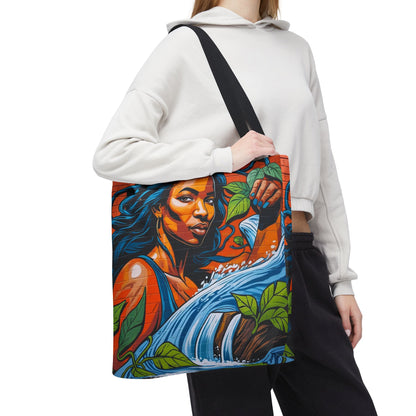 Artistic Surge - Eco-Friendly Canvas Tote Bag - WOMAN WITH WATER