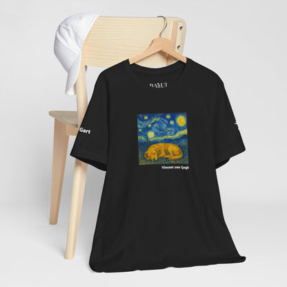 DOGART Unisex Jersey Dog T-Shirt - VAN GOGH - Iconic Painting Reimagined with Dogs