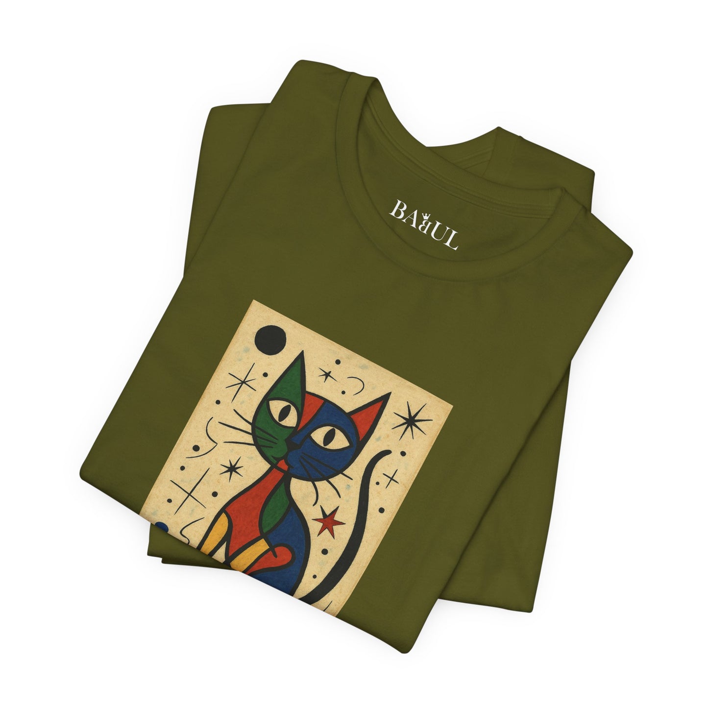 CATART Unisex Jersey Cat T-Shirt - MIRO - Iconic Painting Reimagined with Cats