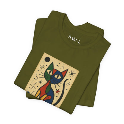 CATART Unisex Jersey Cat T-Shirt - MIRO - Iconic Painting Reimagined with Cats