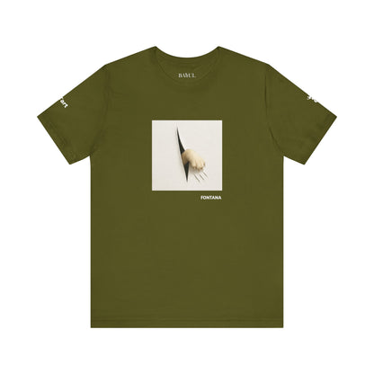 CATART Unisex Jersey Cat T-Shirt - FONTANA - Iconic Painting Reimagined with Cats