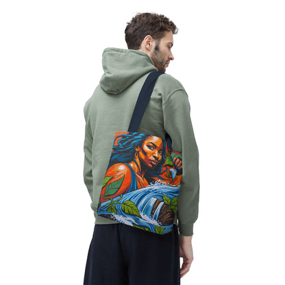 Artistic Surge - Eco-Friendly Canvas Tote Bag - WOMAN WITH WATER