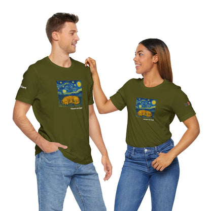 DOGART Unisex Jersey Dog T-Shirt - VAN GOGH - Iconic Painting Reimagined with Dogs