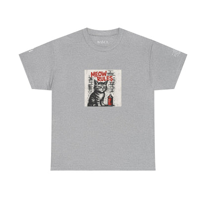 Rebel Graphic Tee - Unisex Heavy Cotton T-Shirt for the Wild at Heart. Rebel Tees, Born to Be Worn - MEOW RULES