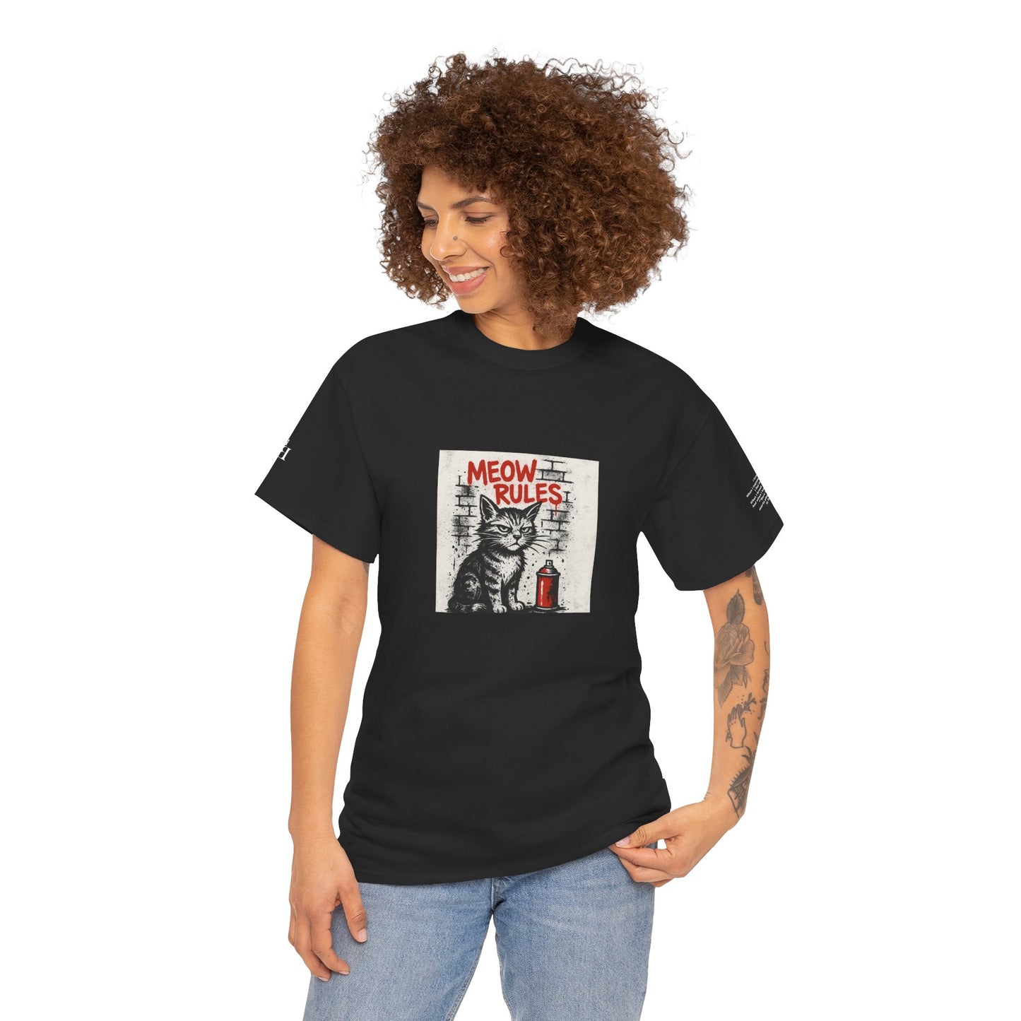 Rebel Graphic Tee - Unisex Heavy Cotton T-Shirt for the Wild at Heart. Rebel Tees, Born to Be Worn - MEOW RULES