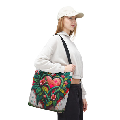 Artistic Surge - Eco-Friendly Canvas Tote Bag - HEARTS OF LOVE