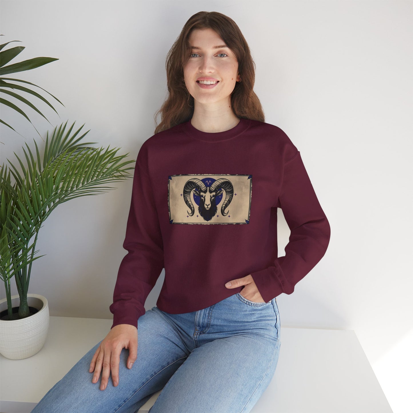 Aries - Gothic Zodiac Blue Sweatshirt