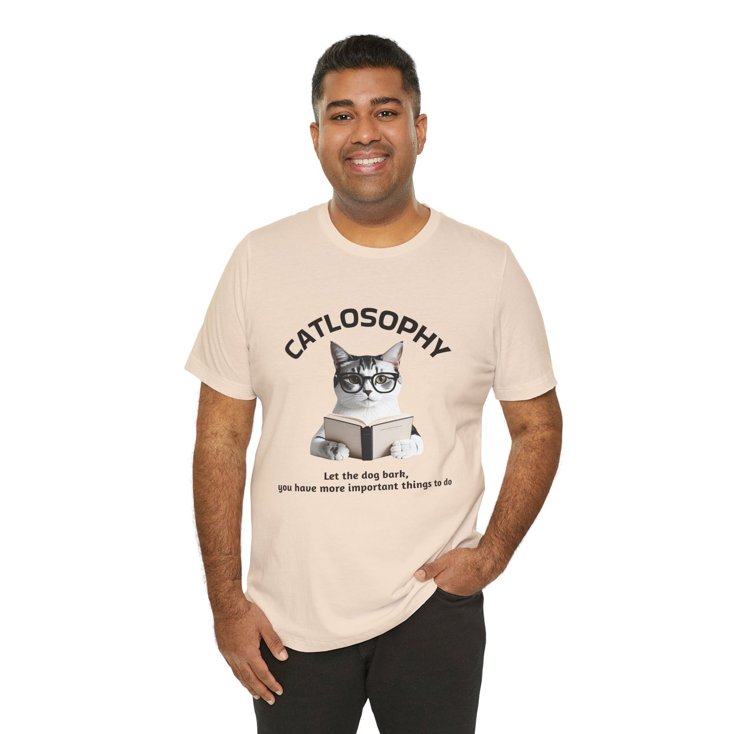 Catlosophy Unisex Jersey Short Sleeve Tee –  "Let the dog bark" Design