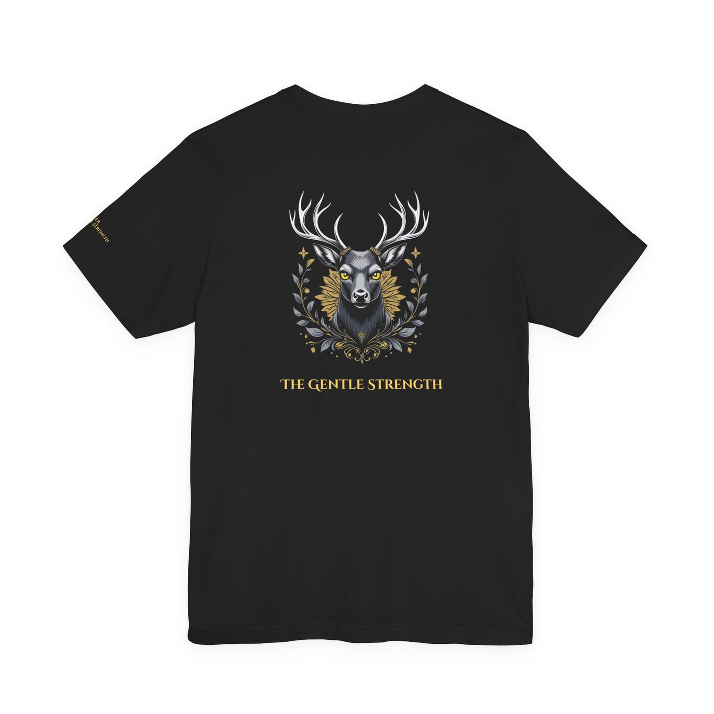 Deer – The Gentle Strength - Magic Animals T-Shirt Black Only (graphic on the back)
