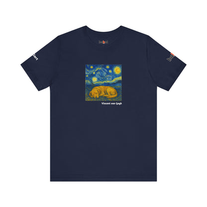 DOGART Unisex Jersey Dog T-Shirt - VAN GOGH - Iconic Painting Reimagined with Dogs