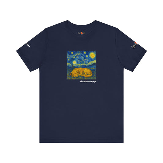 DOGART Unisex Jersey Dog T-Shirt - VAN GOGH - Iconic Painting Reimagined with Dogs