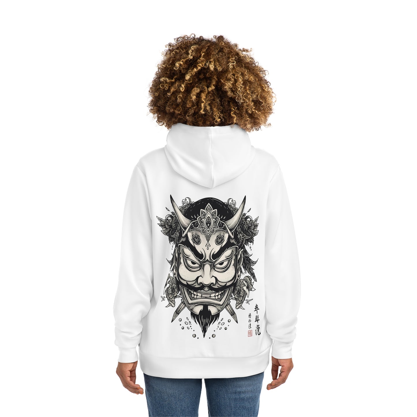 Bold Oni Mask Hoodie - Japanese Irezumi Tattoo Art Streetwear