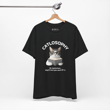Catlosophy Unisex Jersey Short Sleeve Tee –  "Be mysterious" Design