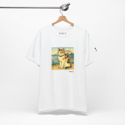 CATART Unisex Jersey Cat T-Shirt - UKIYO-E Japanese art Style - Iconic Painting Reimagined with Cats