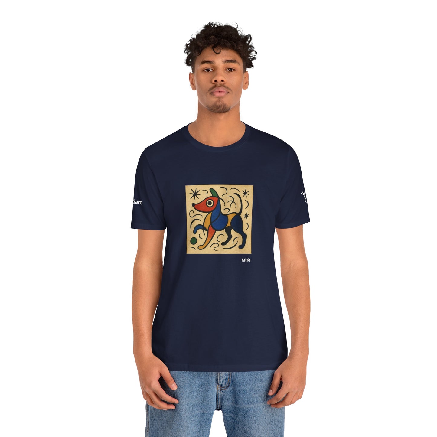 DOGART Unisex Jersey Dog T-Shirt - MIRO - Iconic Painting Reimagined with Dogs
