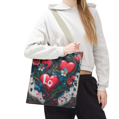 Artistic Surge - Eco-Friendly Canvas Tote Bag - HEARTS OF LOVE