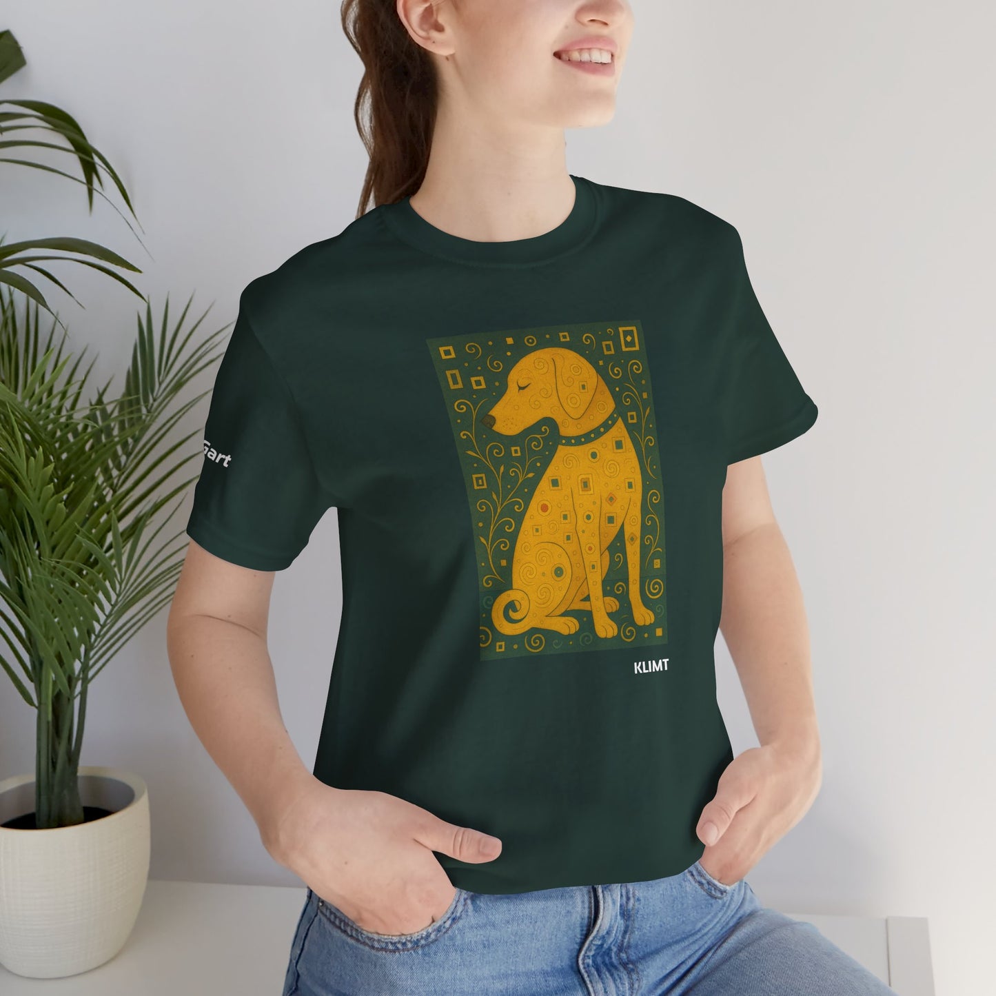 DOGART Unisex Jersey Dog T-Shirt - KLIMT - Iconic Painting Reimagined with Dogs