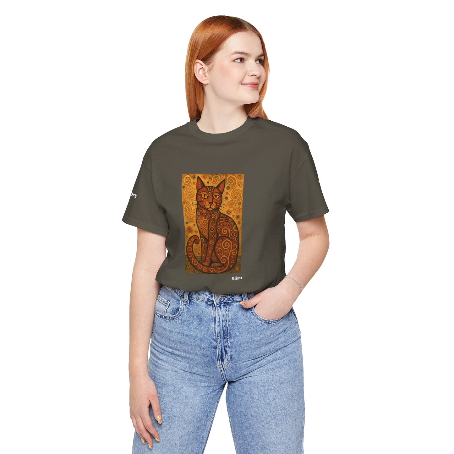 CATART Unisex Jersey Cat T-Shirt - KLIMT - Iconic Painting Reimagined with Cats