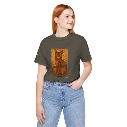 CATART Unisex Jersey Cat T-Shirt - KLIMT - Iconic Painting Reimagined with Cats
