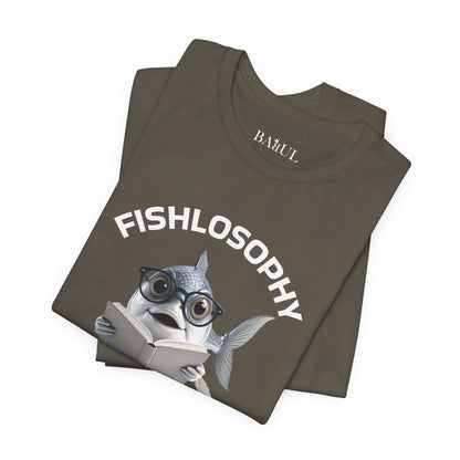 Fishlosophy Unisex Jersey Short Sleeve Tee –  Only Dead Fish go with the Flow
