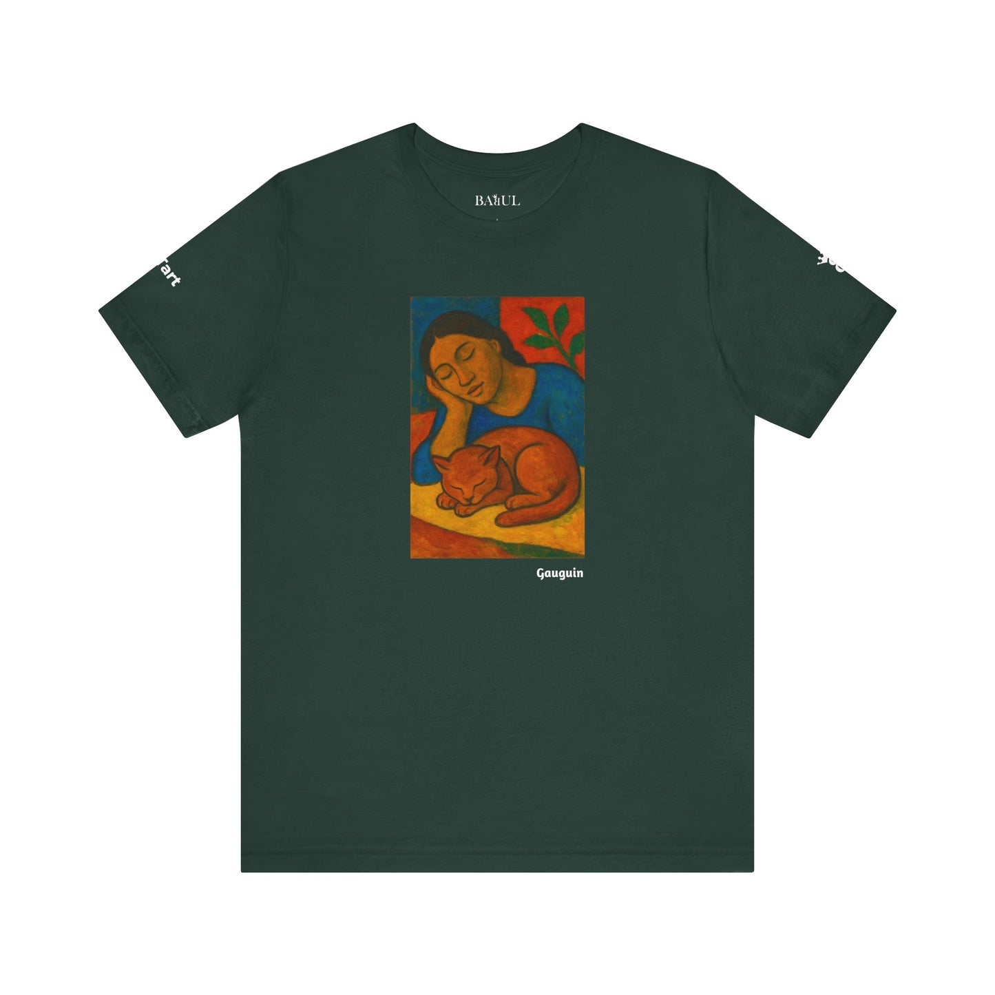 CATART Unisex Jersey Cat T-Shirt - GAUGUIN - Iconic Painting Reimagined with Cats
